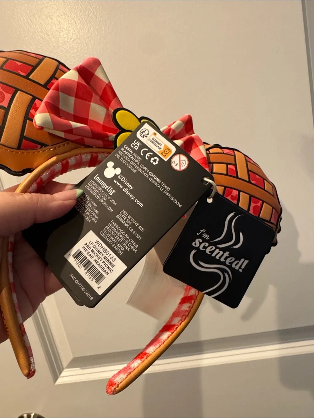 NWT! Loungefly Disney Mickey Mouse and Friends Picnic Ears Headband Scented
